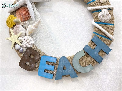 Vòng treo cửa vải bố BEACH Sao Trắng PCB [Thủ công] ĐK30cm VTC-PCB-04